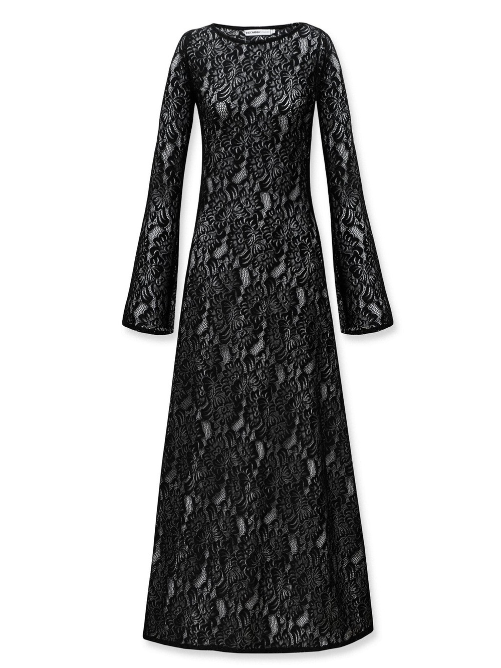 INSOMNIA STUDIO Garden Dress Black Lace Flared Sleeve Size M/L NWT